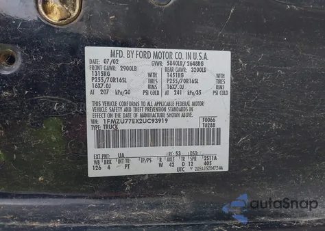 2002 Ford Explorer Sport Trac z USA, uszkodzony, nr VIN 1FMZU77EX2UC93919